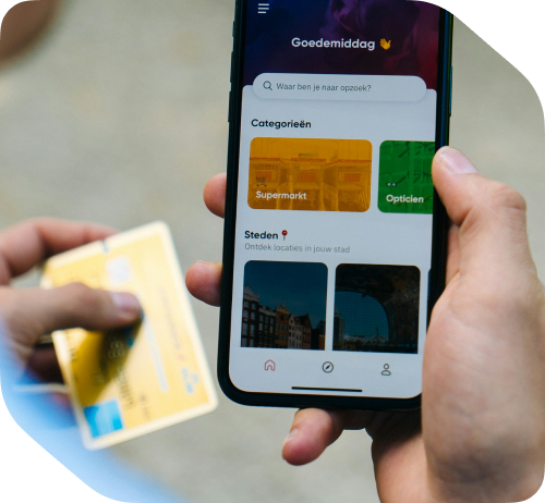 Phone showing credit card categories
